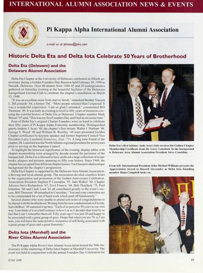 International Alumni Association News & Events, June 1998